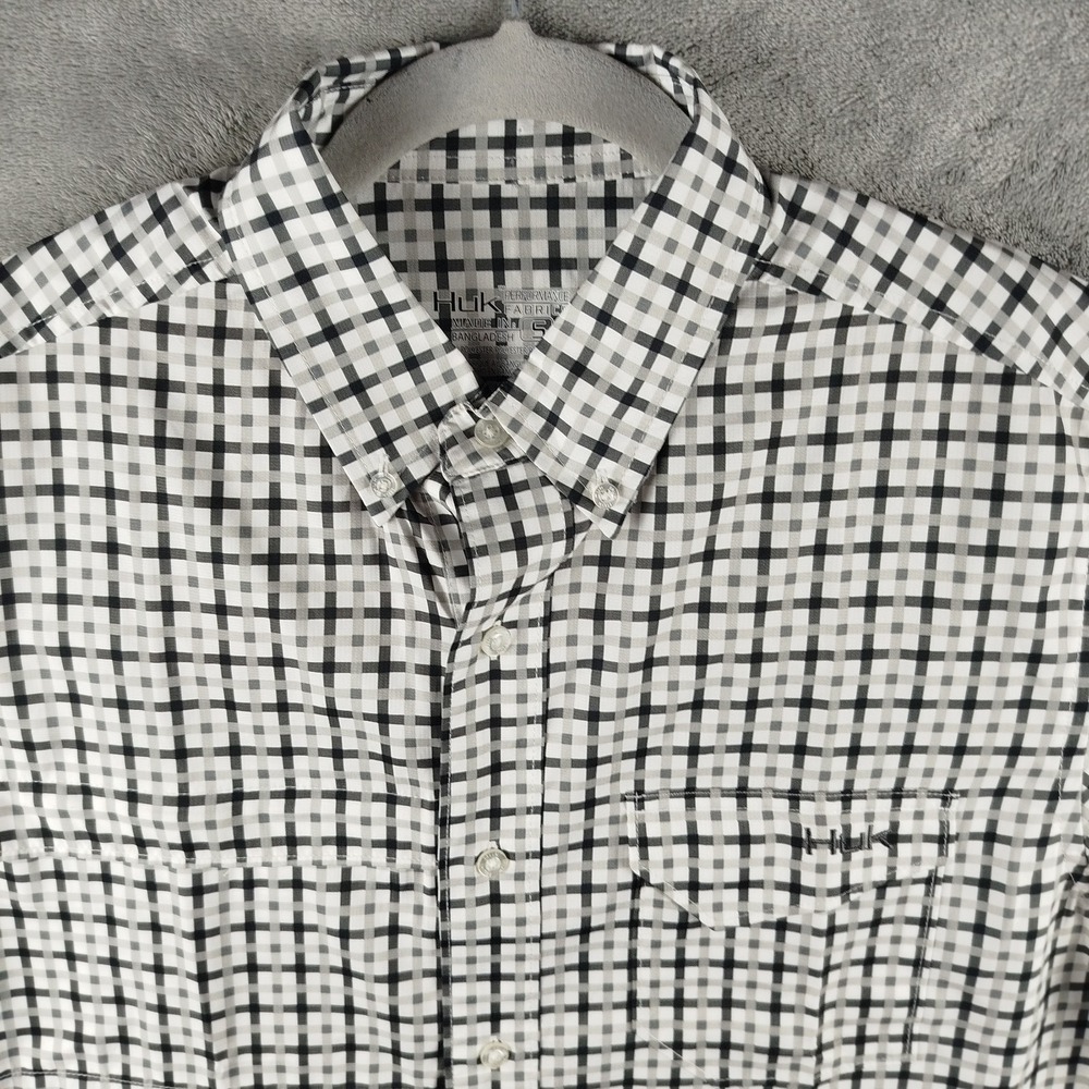 NWOT Huk Shirt‎ Mens S Check Button Up Long Sleeve Fishing Outdoor Performance
